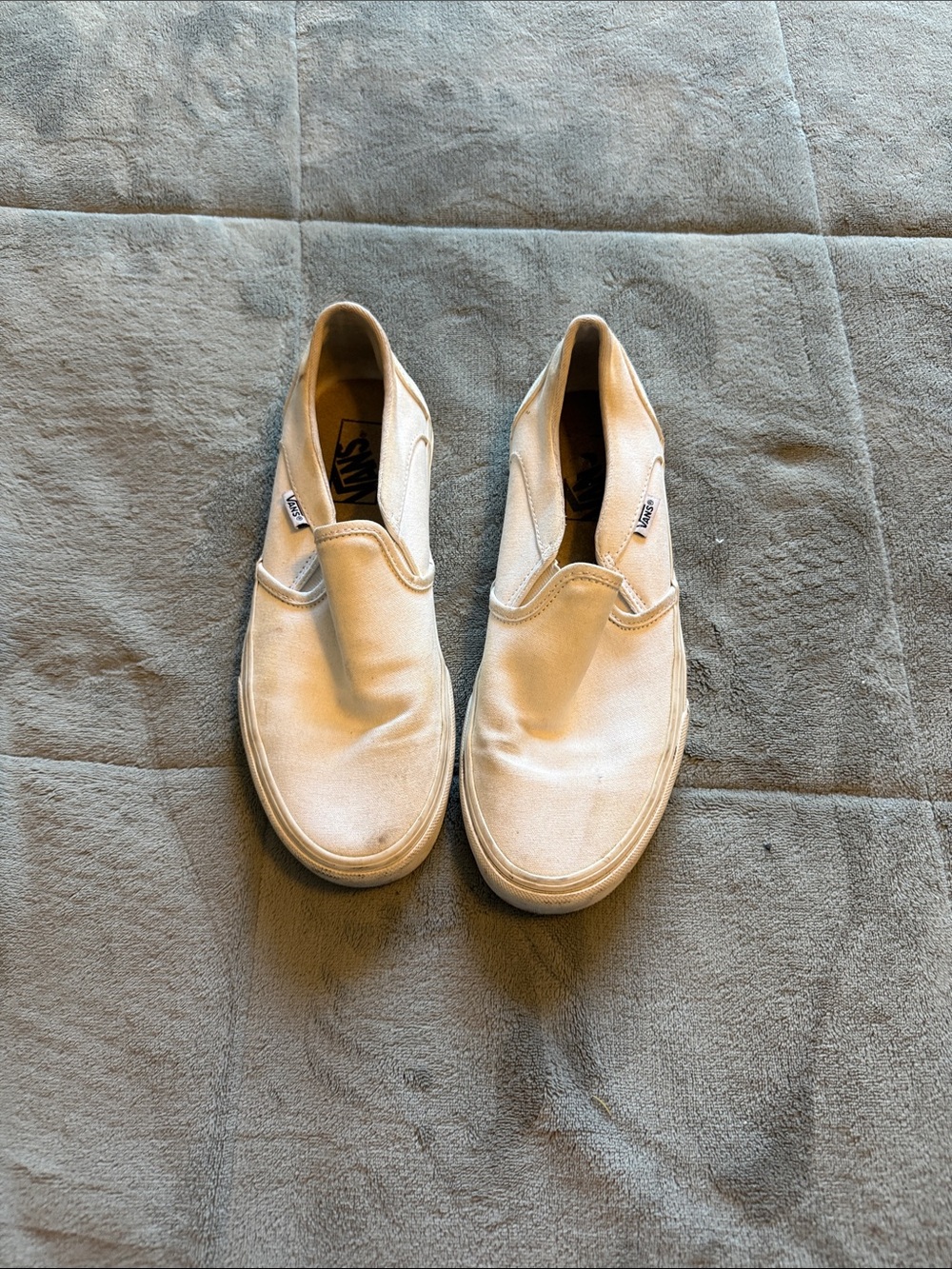 Vans Slip-On Canvas Sneakers in Light Beige